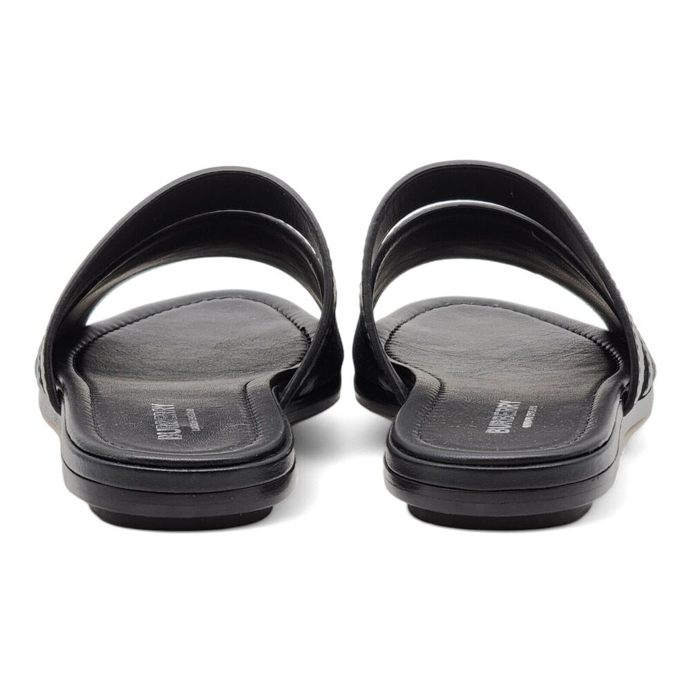 Burberry Honour Canvas and Leather Flat Sandals in Black $680 - Picture 5 of 8
